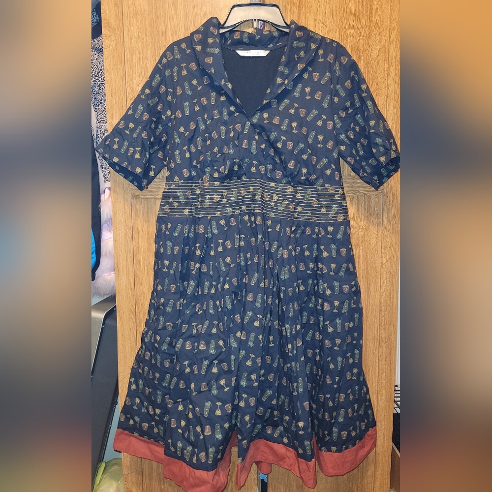 Wayward fancies wine glass dress pinup style women's size 18